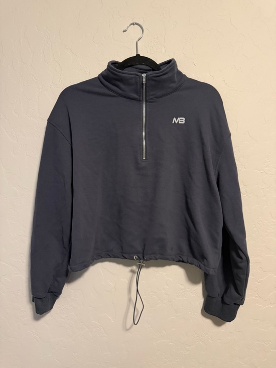 Minibeast Sweaters - MiniBeast Navy Half-Zip Drawstring Jacket